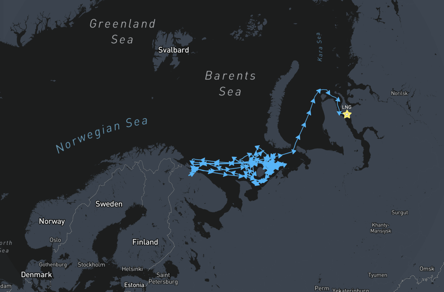 Shadow Fleet Routes Second Russian ‘Shadow Fleet’ Tanker Docks at Sanctioned Arctic LNG ...