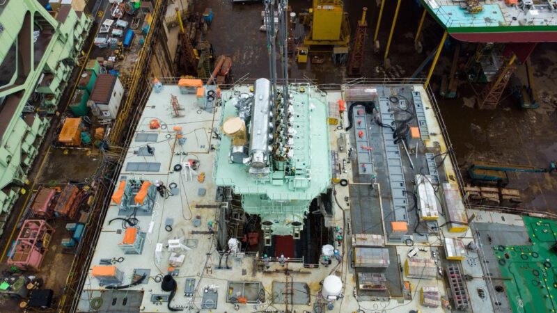 The 52-bore engine was built by HD Hyundai Heavy Industries’ Engine & Machinery Business Unit (HHI-EMD) and installed on the first of four sister vessels to be built at HD Hyundai Mipo shipyard in South Korea