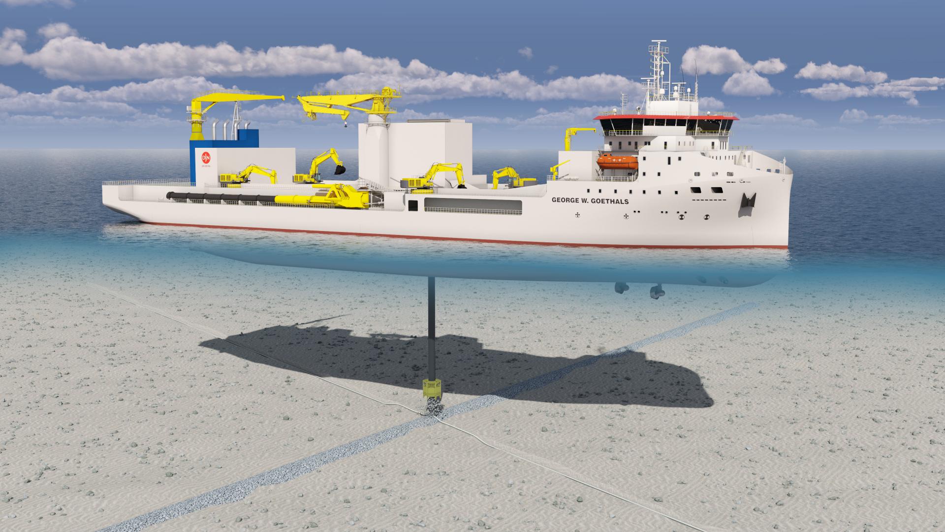 George W. Goethals rock installation vessel illustration