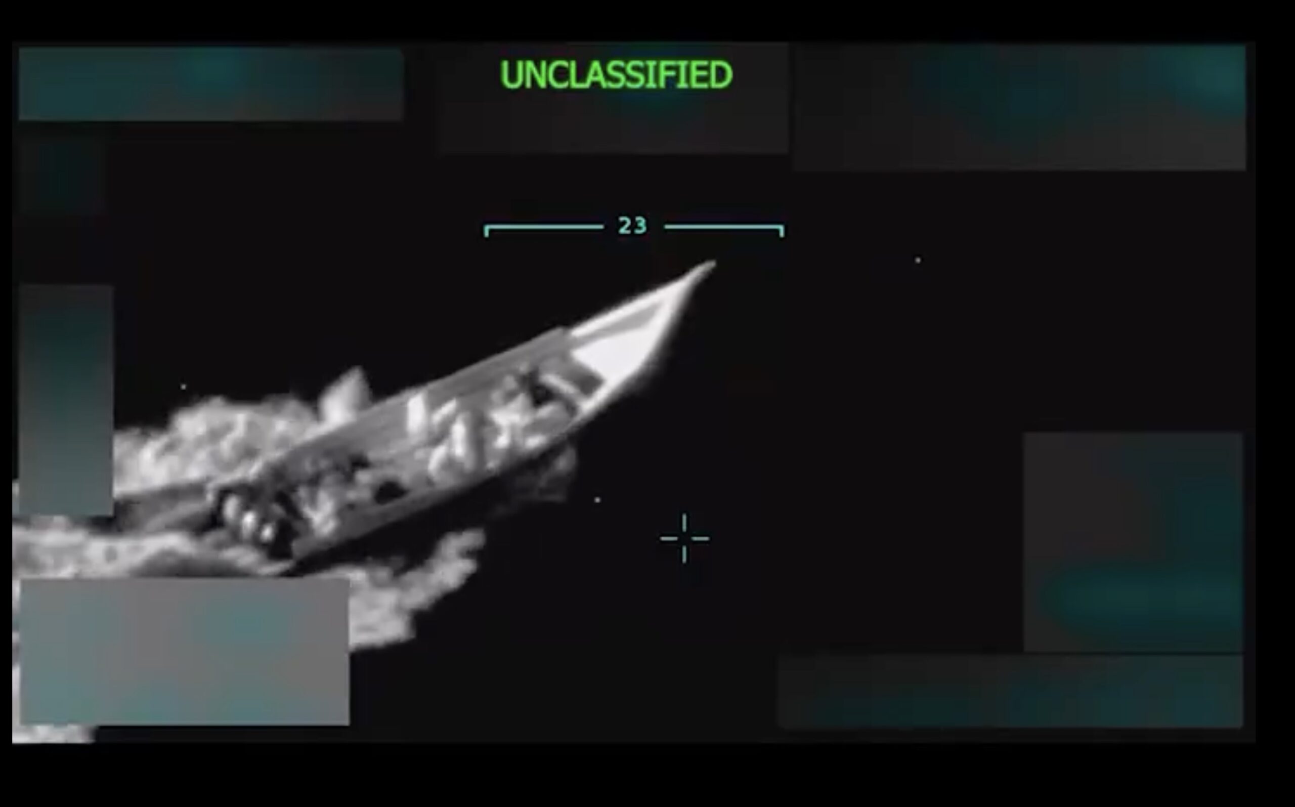 A screen shot of video showing the alleged drugs smuggling vessel off Venezuela, as shared by President Donald Trump of Truth Social on September 2, 2025.