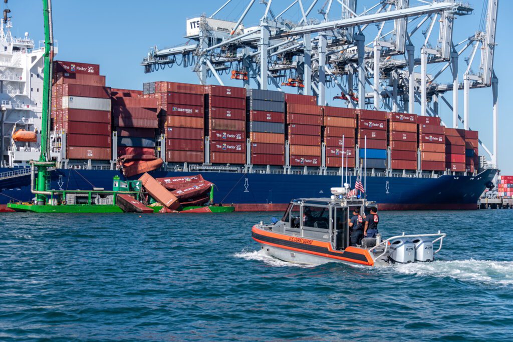 Salvage Progresses After Container Collapse in Long Beach