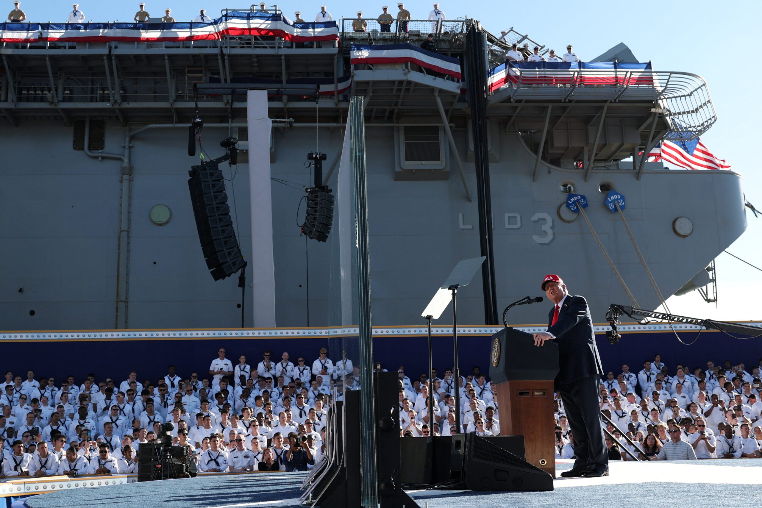 U.S. President Donald Trump visits Norfolk, Virginia