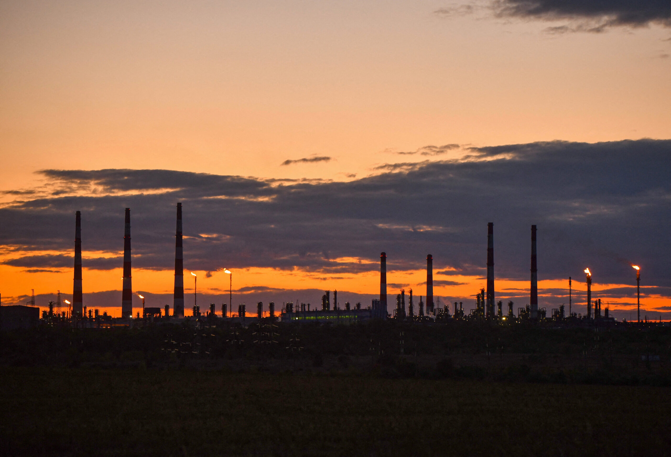 A view shows a gas processing plant in Orenburg Region