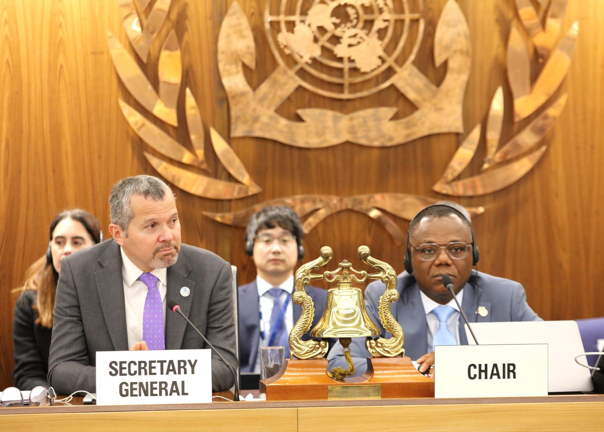 IMO Secretary-General Arsenio Dominguez during closing remarks of the IMO Marine Environment Protection Committee (MEPC) 2nd extraordinary session, October 17, 2025.