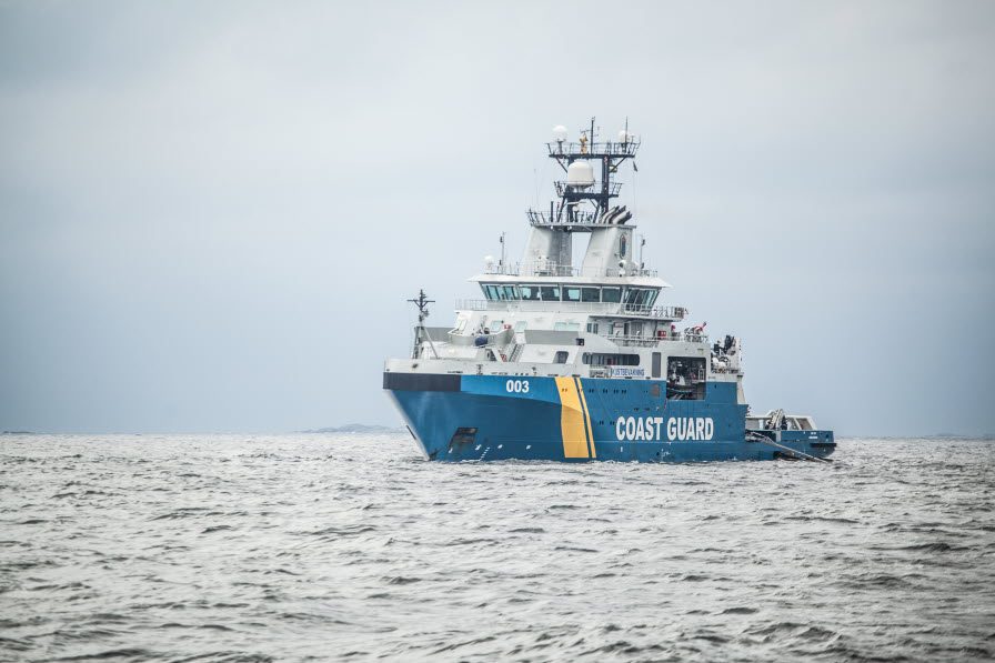The Swedish Coast Guard vessel KBV 003 at sea