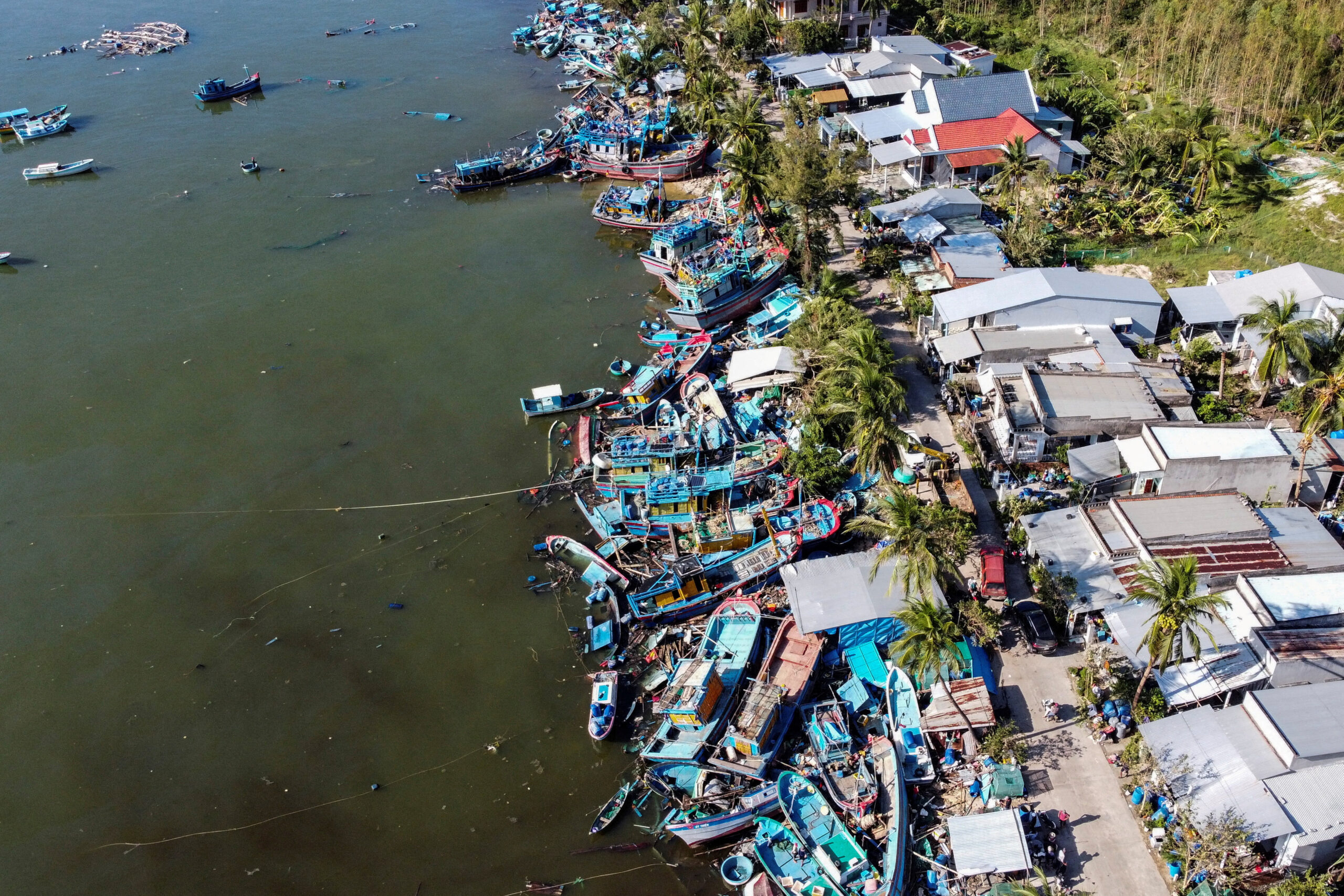 Aftermath of Typhoon Kalmaegi in Dak Lake province, Vietnam