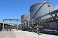 A general view shows the Novorossiysk Fuel Oil Terminal in Novorossiisk