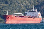 Panama-flagged oil tanker Mersin transits Bosphorus in Istanbul