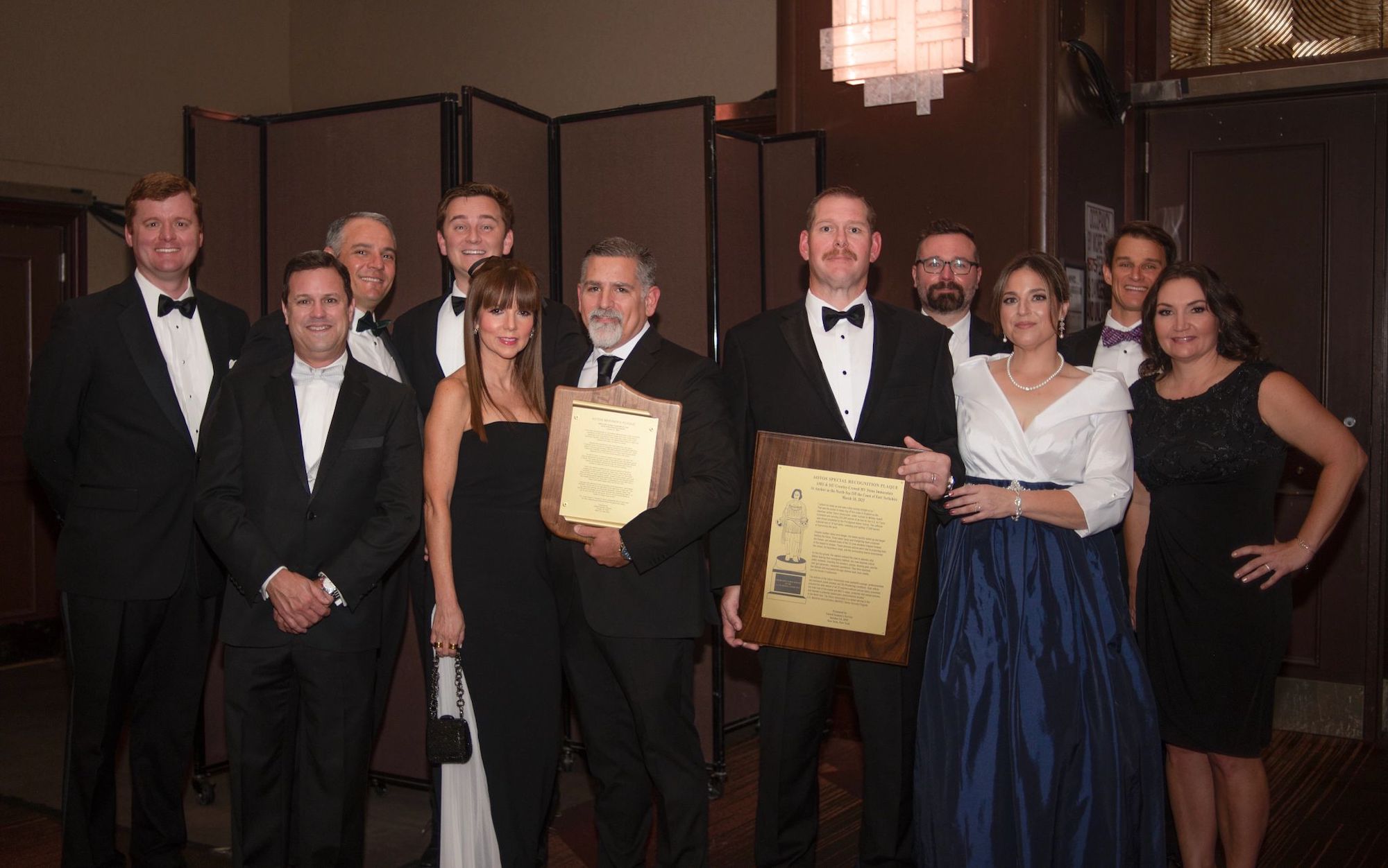 A photo of Crowley mariners accepting the 2025 Admiral of the Ocean Sea (AOTOS) Award