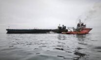The Kairos tanker after suffering a fire off Turkish coast in the Black Sea