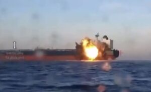 Drone strike on Russia shadow tanker