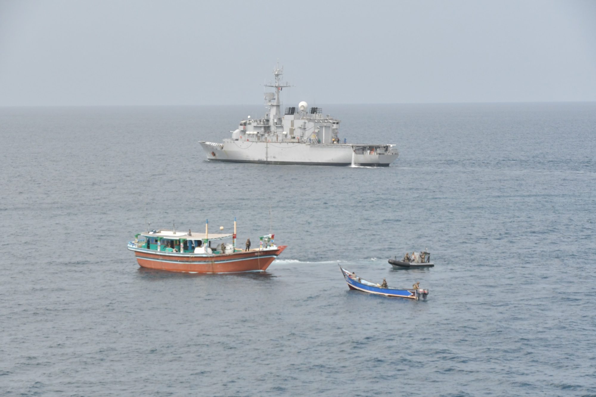 rench Navy operating under Saudi-led Combined Task Force 150 Interdict a dhow carrying drugs in the Arabian Sea