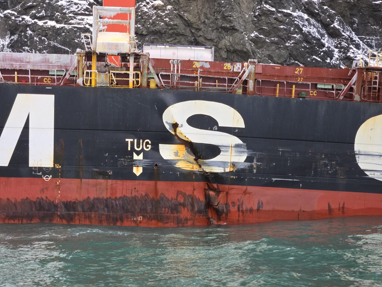 Grounded MSC Baltic III's Hull Further Compromised After Winter Storms