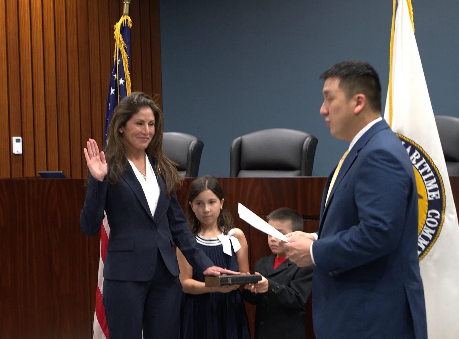 Ms. Laura DiBella of Florida is sworn in as a Commissioner of the Federal Maritime Commission, January 6, 2026