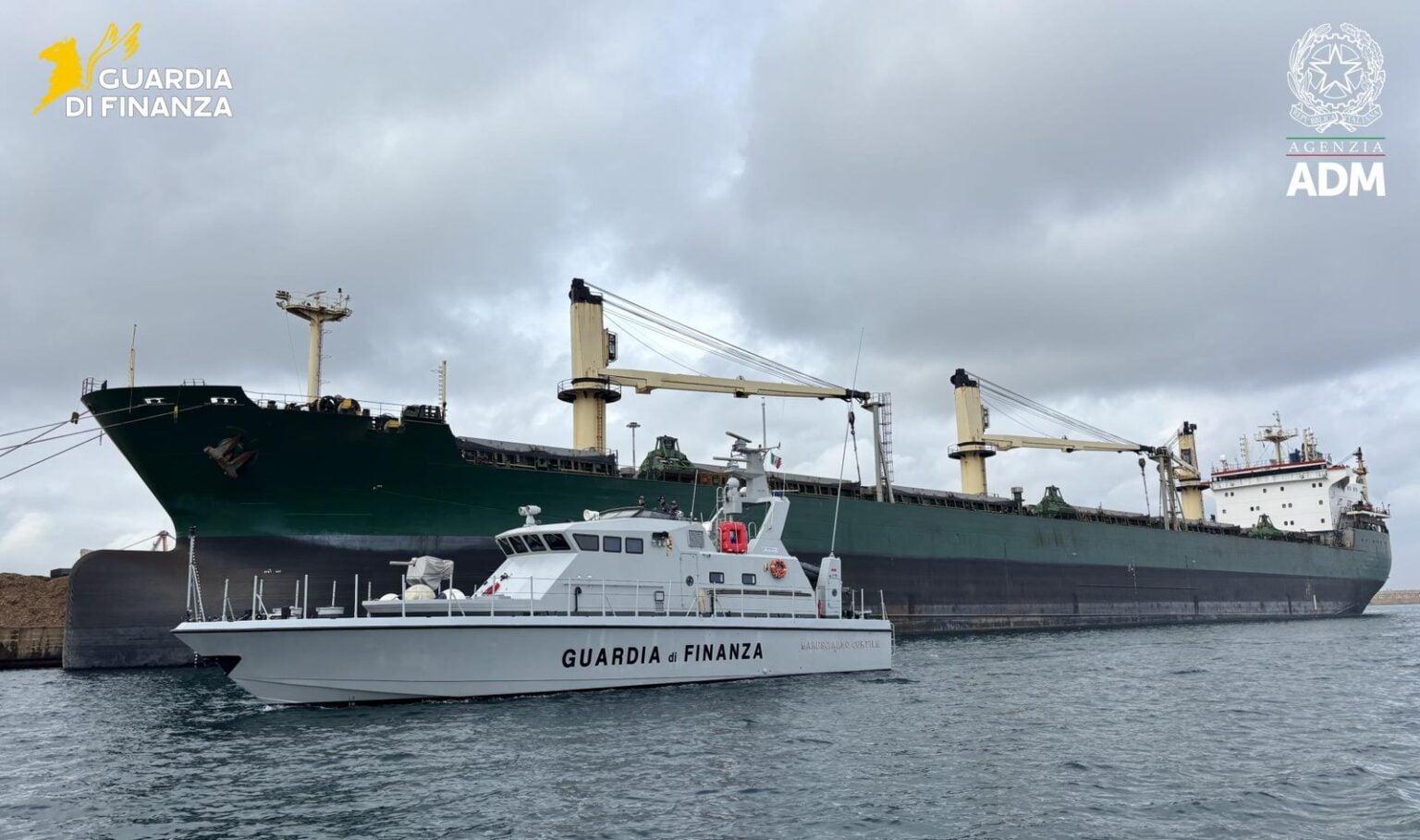 Italian authorities seizure the M/V Hizir Reis at the Port of Brindisi, Italy