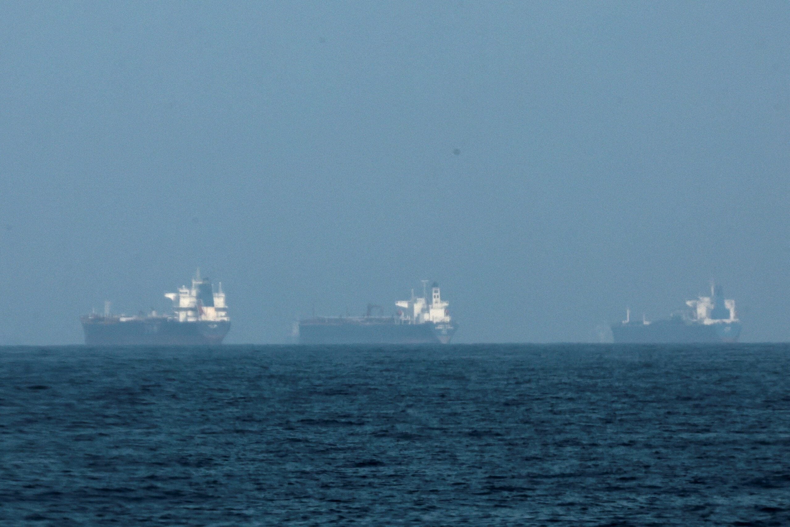 Tankers are seen off the coast of the Fujairah amid the U.S.-Israel conflict with Iran