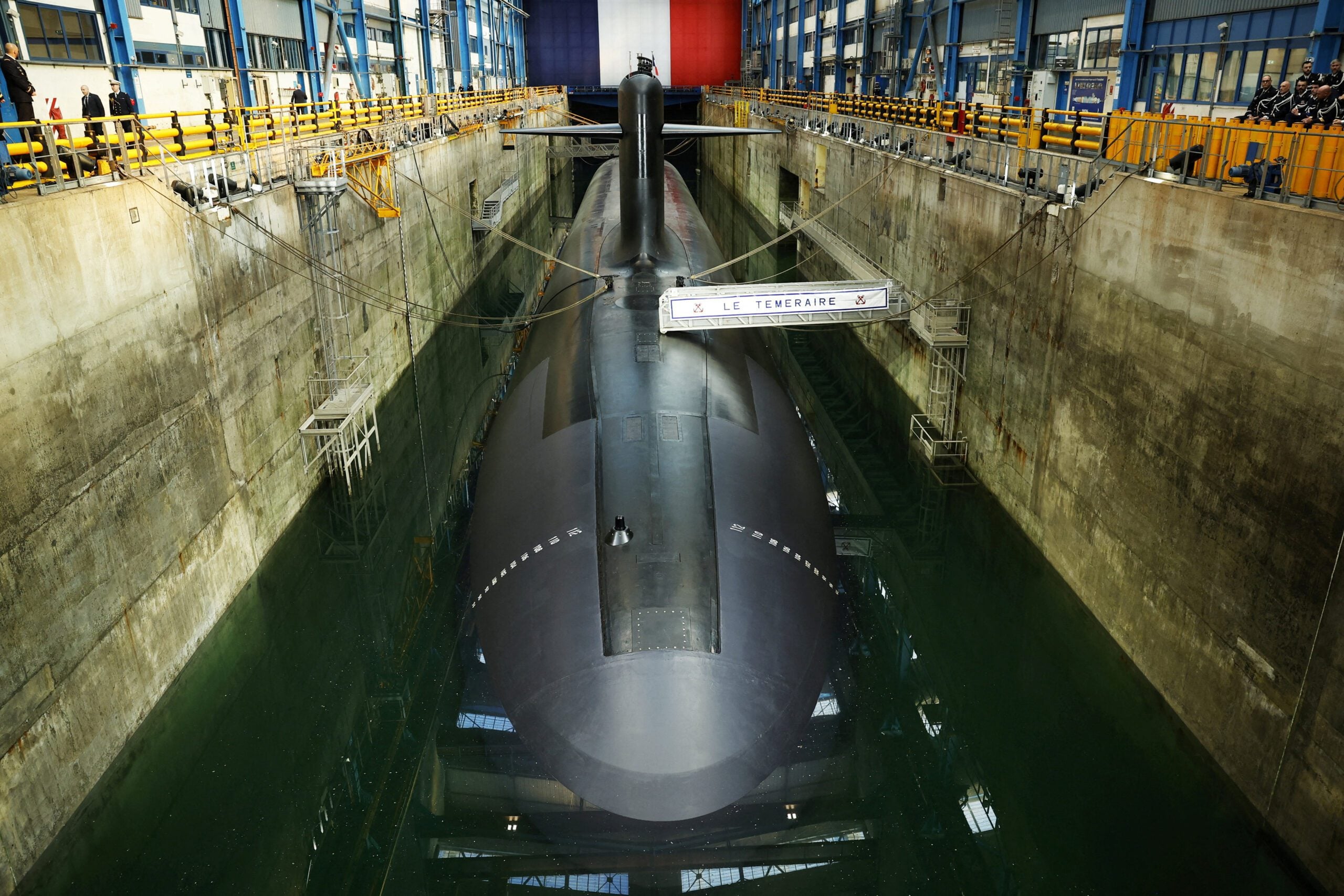 French President Macron visits nuclear submarine navy Base in Ile Longue