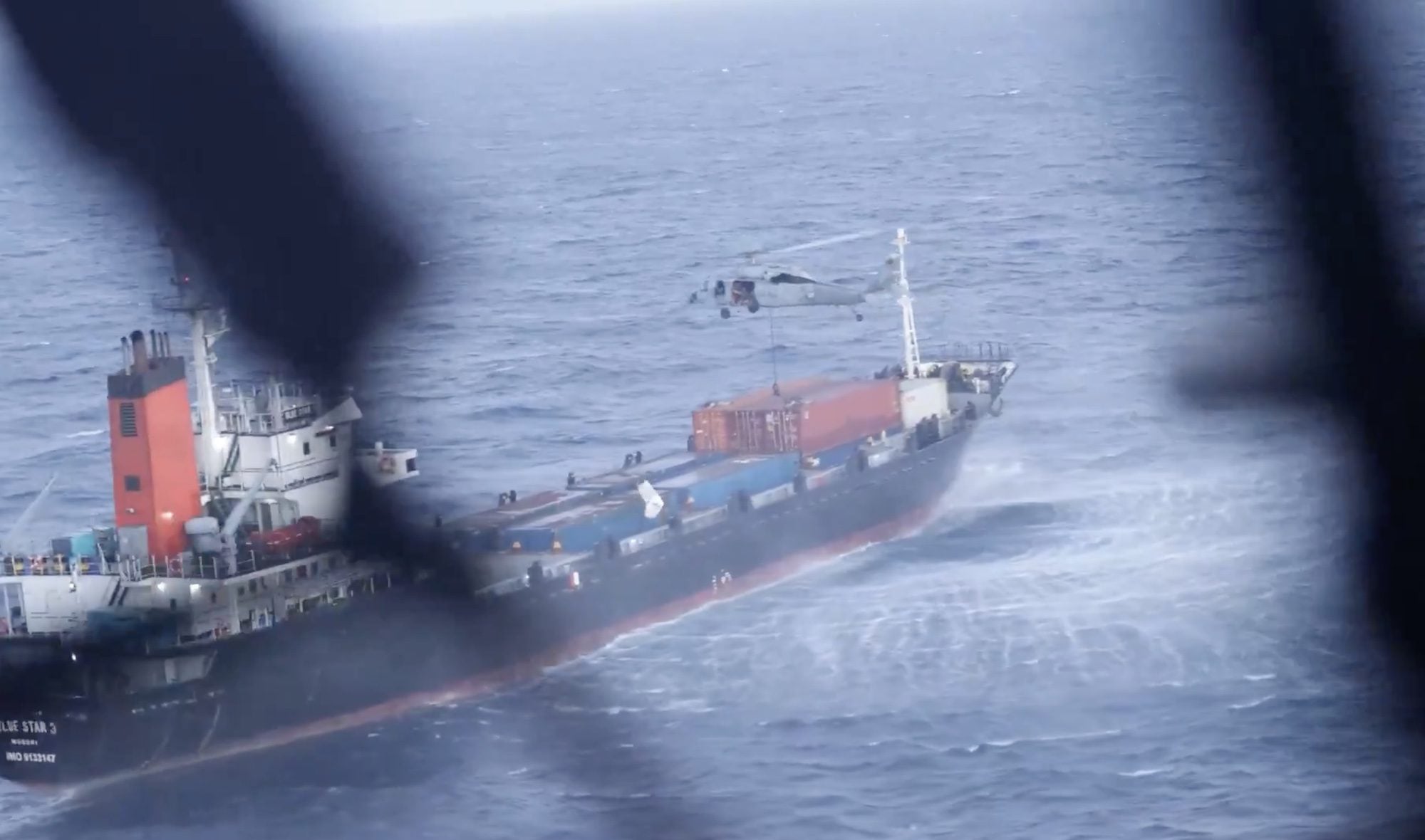 U.S. forces board the M/V Blue Star III suspected of breaching the U.S. maritime blockade on Iran, April 28