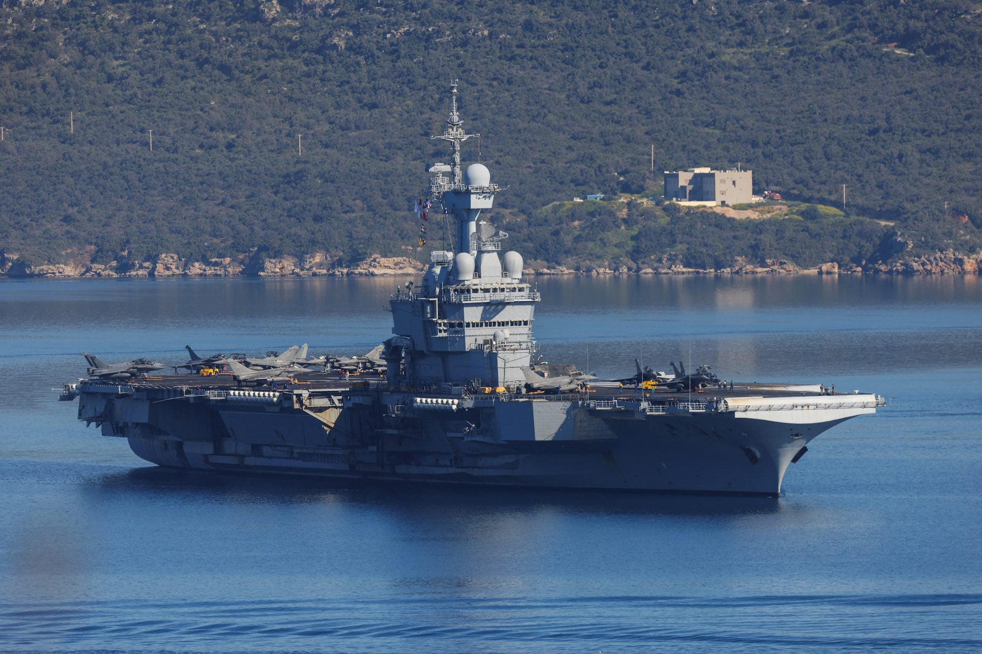 French aircraft carrier Charles De Gaulle departs from Souda Bay, on the island of Crete, Greece, April 7, 2026