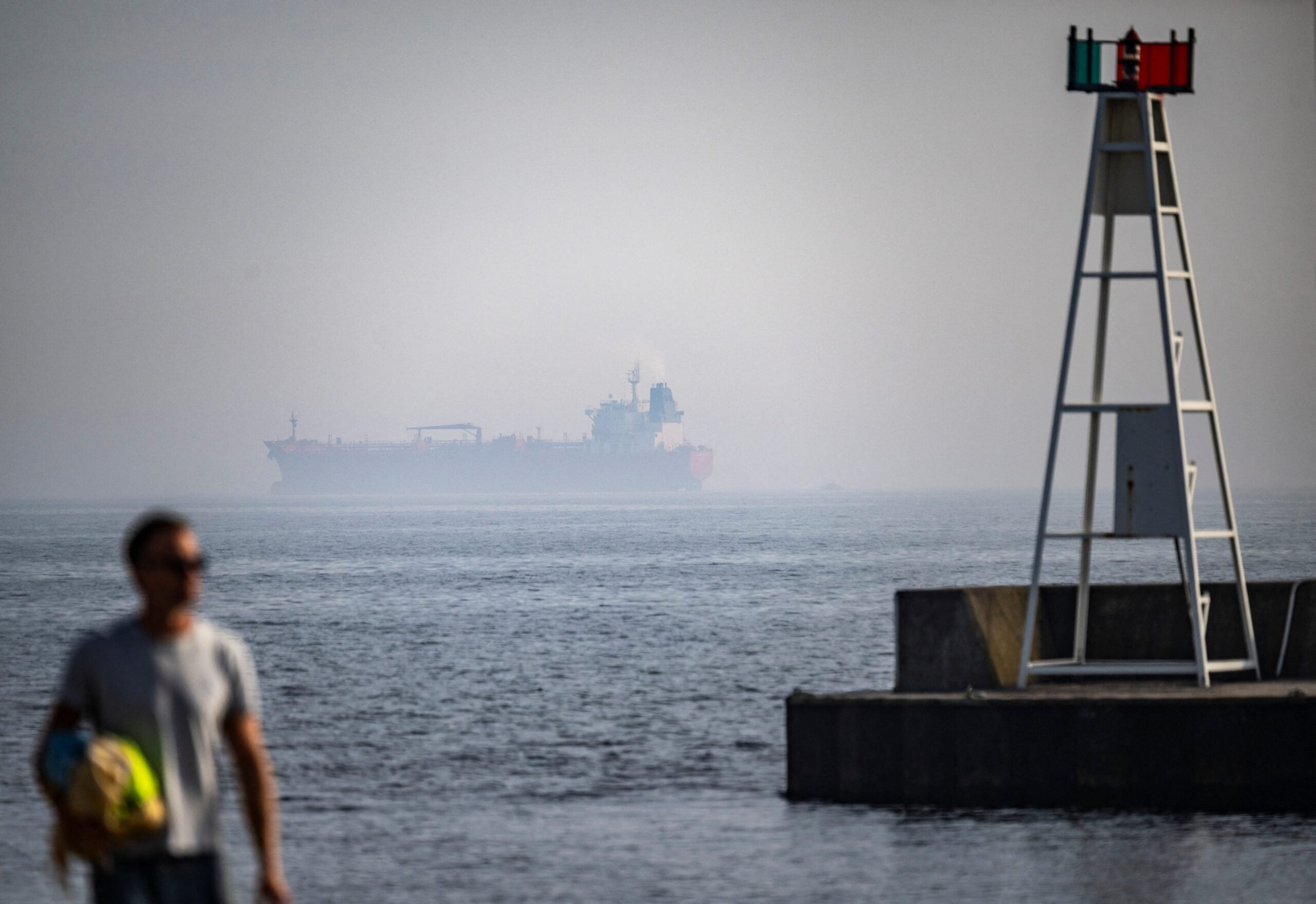 Tanker Jin Hui, which was boarded by the Swedish Coast Guard off the coast outside Trelleborg, Sweden, May 3, 2026. TT News Agency/Johan Nilsson via REUTERS