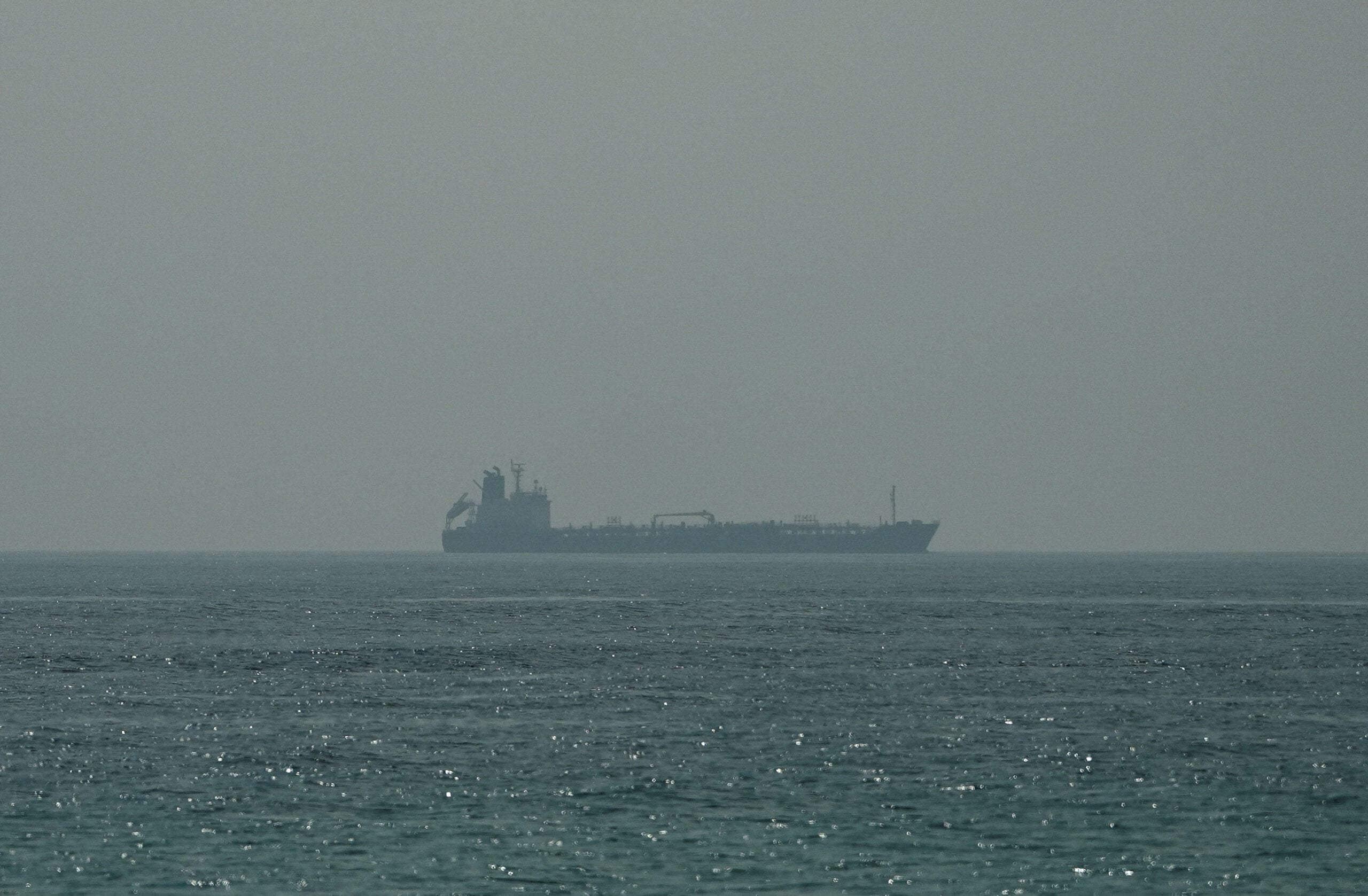 Oil tanker Al Shaffiah sails at the sea near the Omani coast, as seen from Musandam