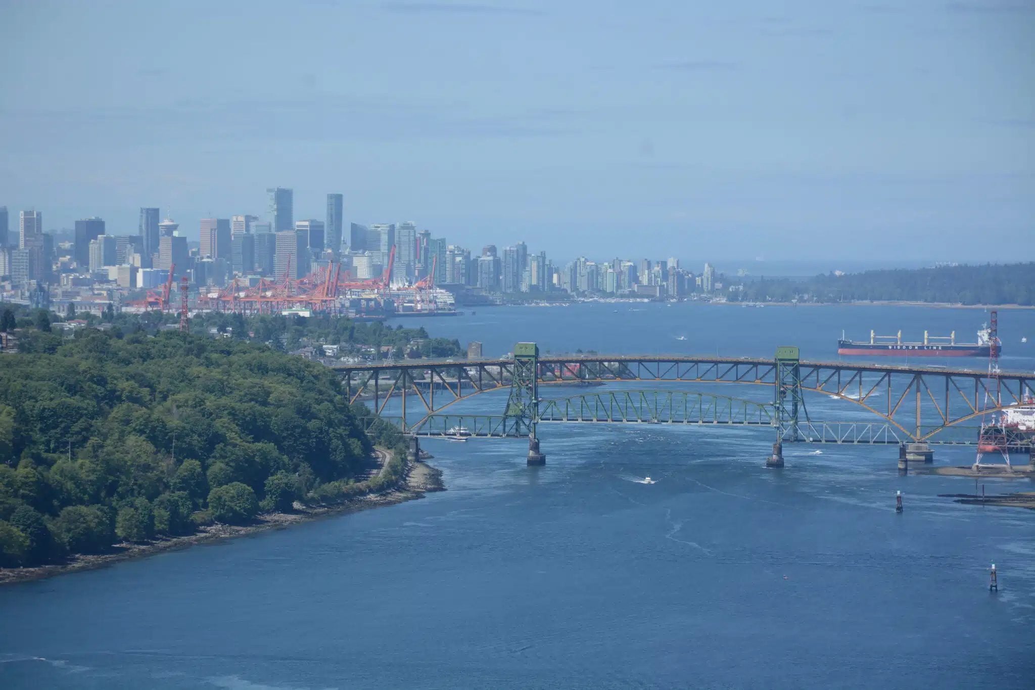 Aerial of Second Narrows and Downtown Vancouver