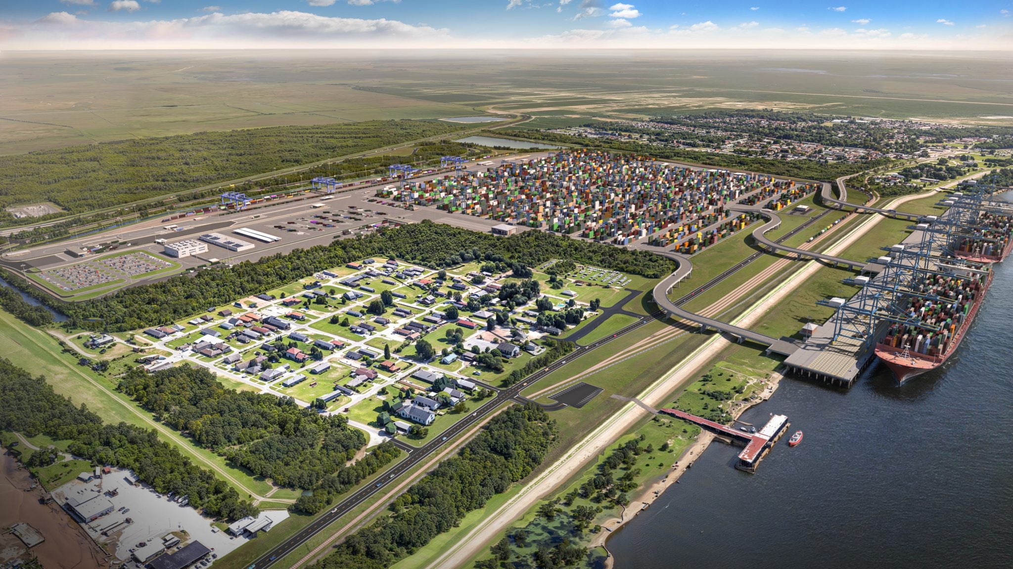 Rendering of the Louisiana International Terminal