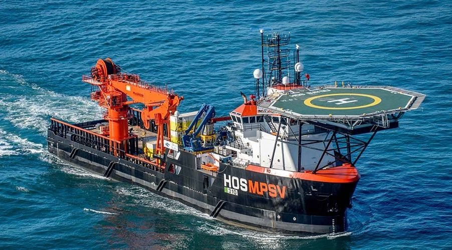 Aerial view of Hornbeck MPSV at sea
