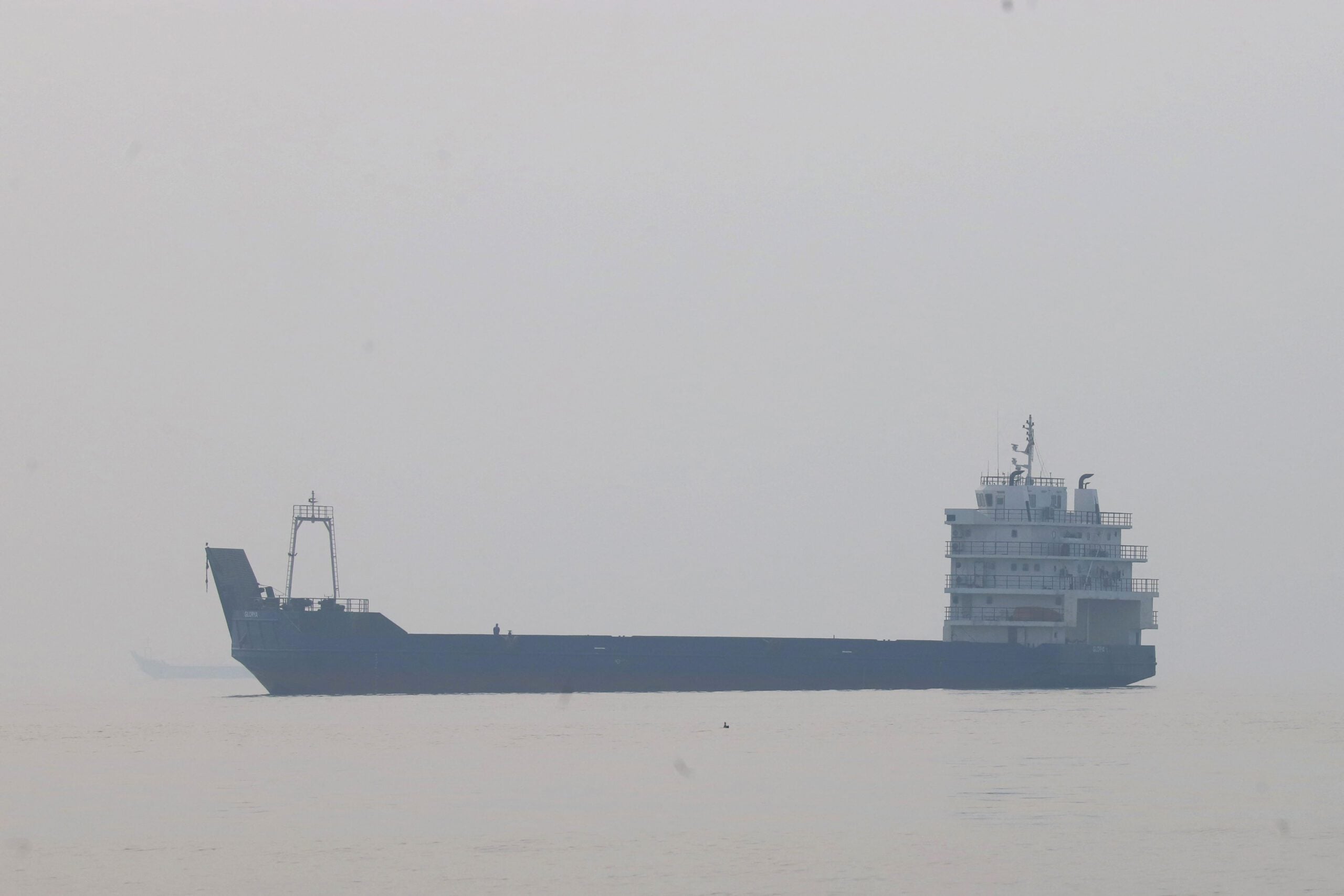 Vessels in the Strait of Hormuz near the beach of Bandar Abbas