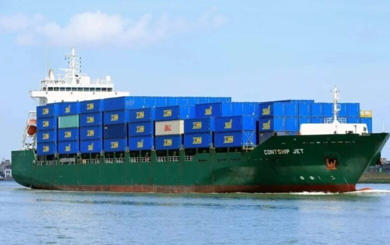 he Liberian-flagged container ship CONTSHIP JET underway