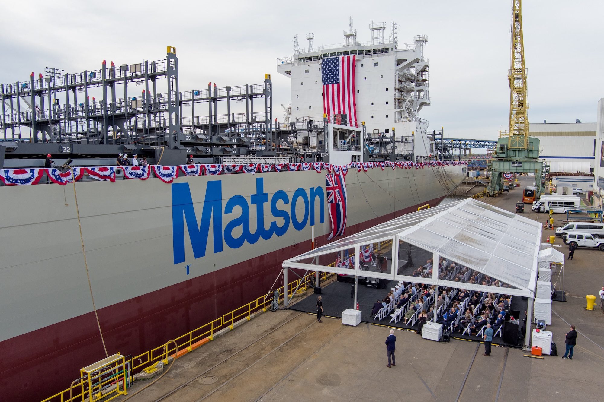 Christening of Matson containership 'Makua' at Hanwha Philly Shipyard, Oct. 10, 2026.