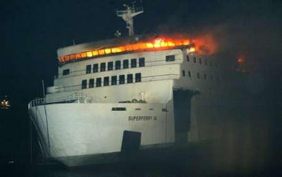 2004 February 27th - Philippines, Manila Bay near Bataan Island: during an overnight journey from Manila to Bacolod an explosion ripped through the a luxury Superferry 14 owned by the WG&A consortium of three shipping lines. The 510-foot long vessel entered service in 2000 and carried nearly 744 passengers and a crew of 155 when the fire broke out. More than 750 people have been rescued, some with severe burn injuries. At least 100 people are reported missing